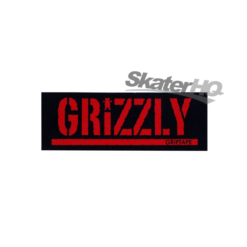 Grizzly Stamp Logo Sticker - Black/Red