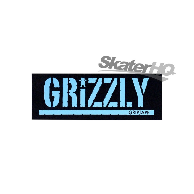 Grizzly Stamp Logo Sticker - Black/Teal