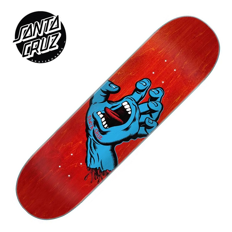 Santa Cruz Screaming Hand 8.0 Deck - Red