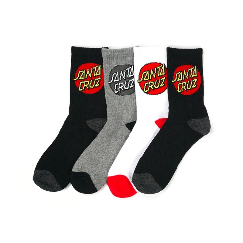 Santa Cruz Youth Crew Socks 4pk - Classic Dot