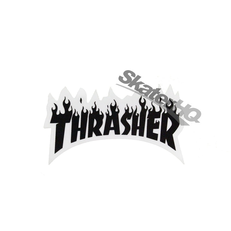 Thrasher Flame Mono Small Sticker - Black