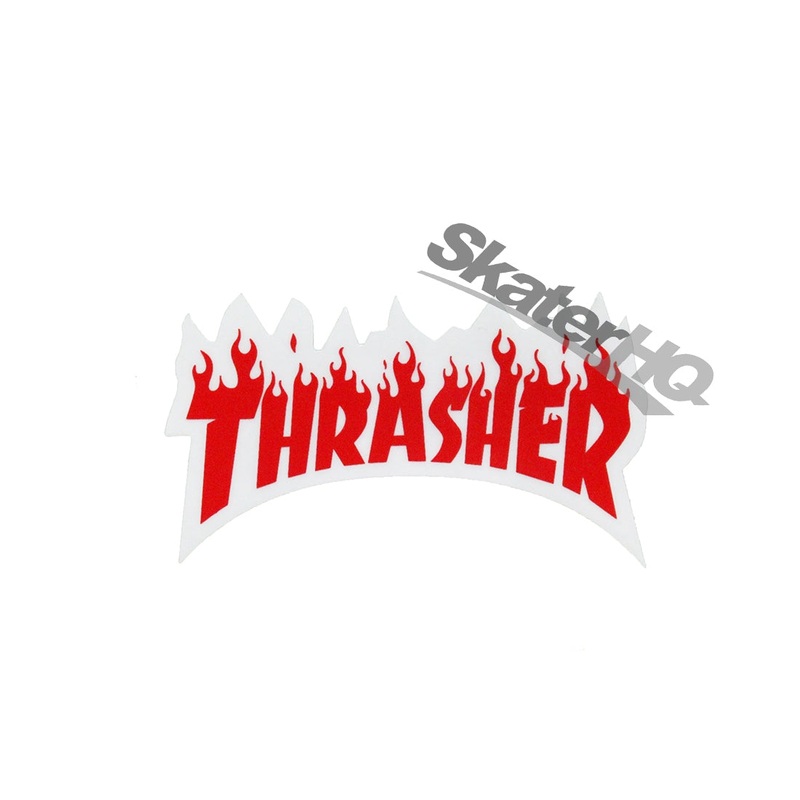 Thrasher Flame Mono Small Sticker - Red