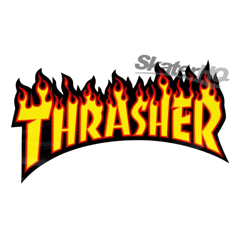 Thrasher Flame XL Sticker - Black/Yellow