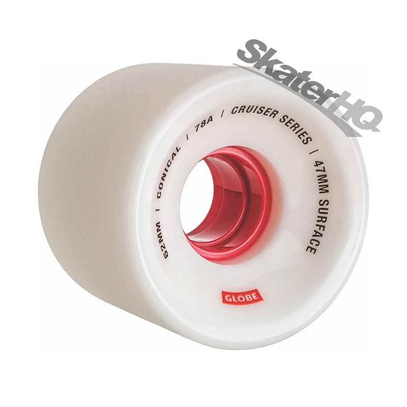 Globe Conical Cruiser 62mm/78a 4pk - White/Red