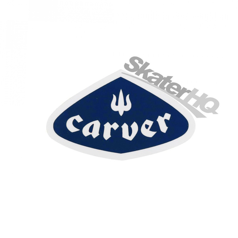 Carver Tear Logo Mini Sticker - Navy/White