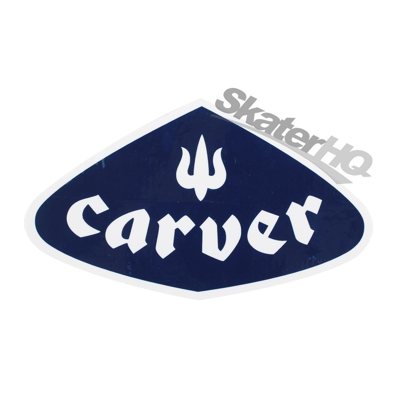 Carver Tear Logo Sticker - Navy/White
