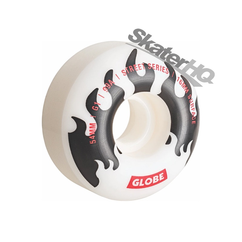 Globe G1 Street Flame 54mm/99a 4pk - White/Black