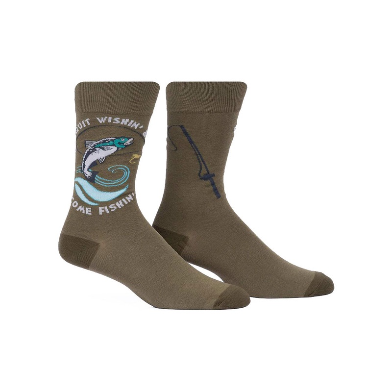Sock It To Me - Adult Crew - Quit Wishin & Come Fishin