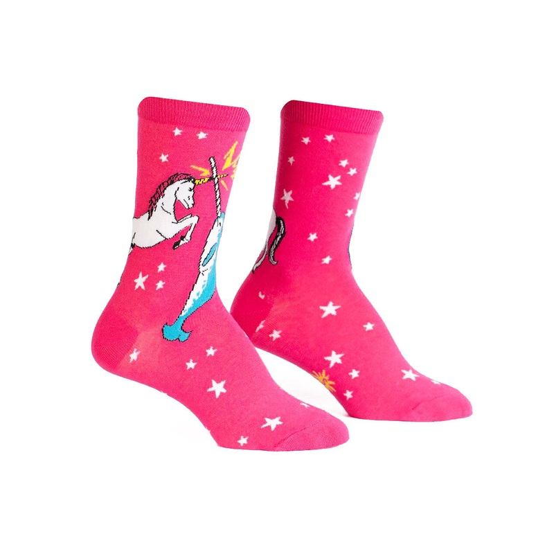 Sock It To Me - Adult Crew - Unicorn Vs Narwhal