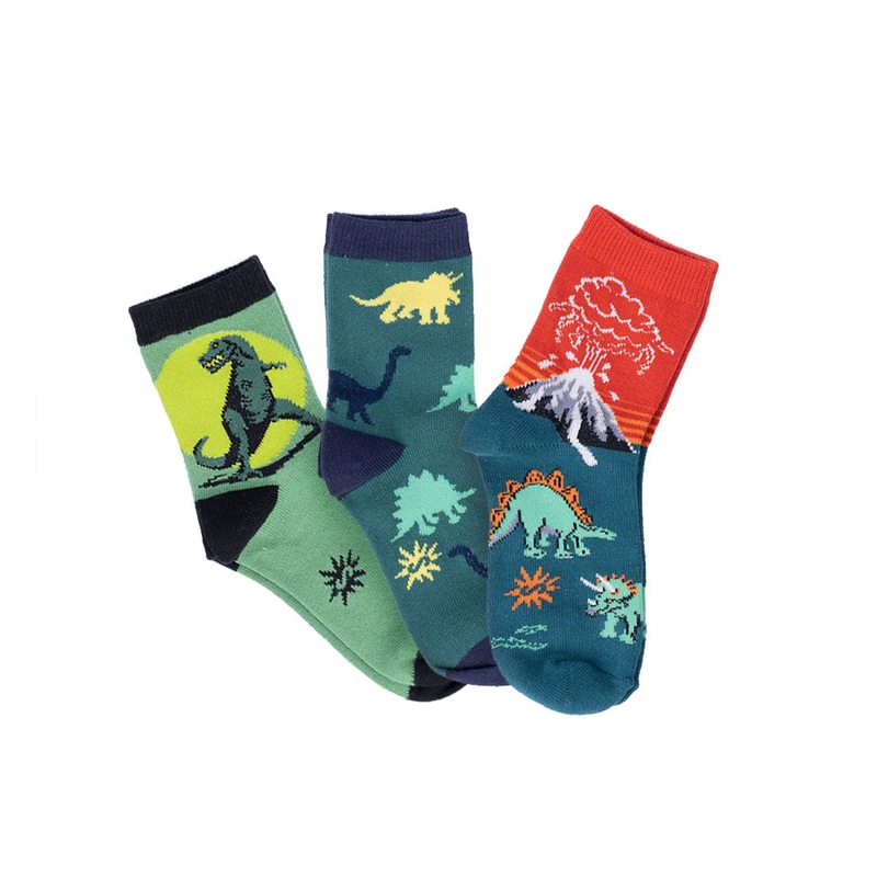 Sock It To Me - Kids Crew 3pk - Dinosaur Days