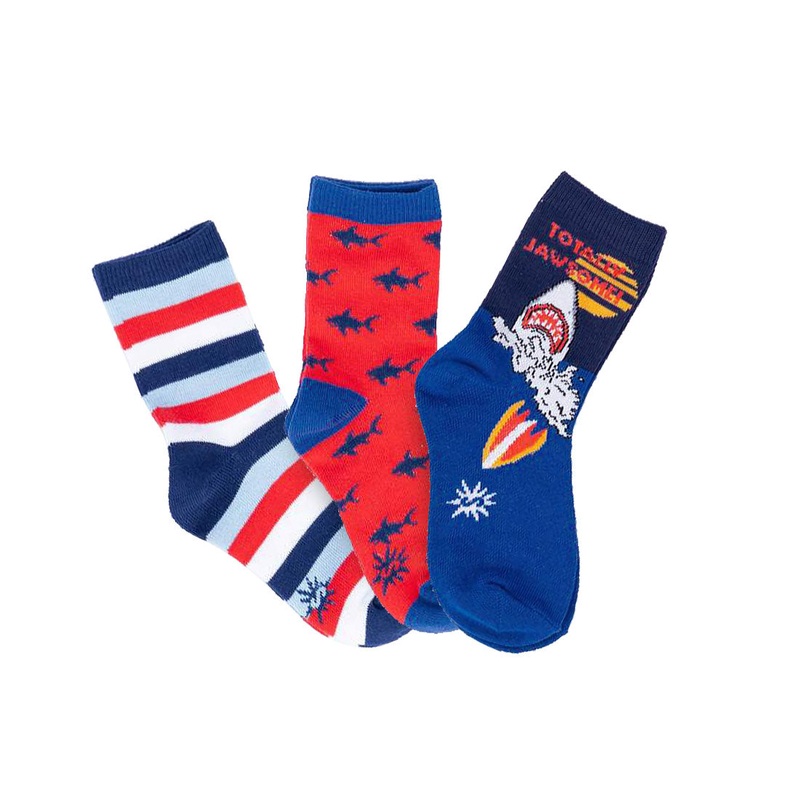 Sock It To Me - Kids Crew 3pk - Totally Jawsome!