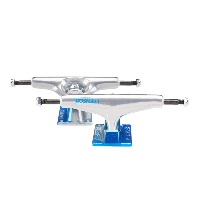 Tensor Aluminium Stencil Mirror Trucks - Raw/Blue Fade