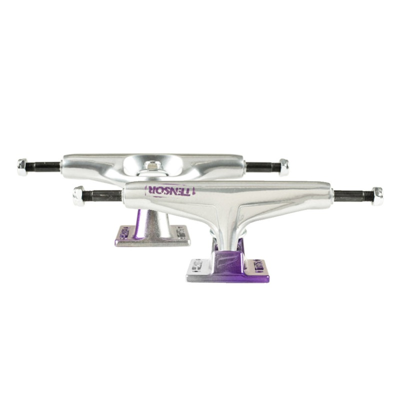 Tensor Aluminium Stencil Mirror Trucks - Raw/Purple Fade