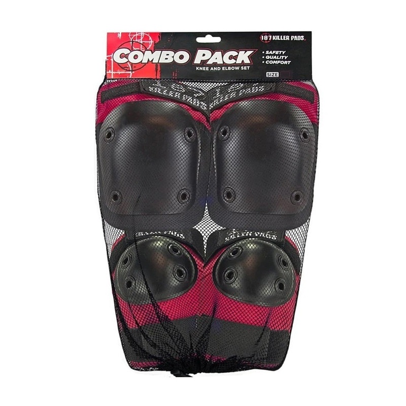 187 Knee/Elbow Combo Pack - Red/Black