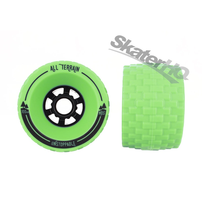 MBS All-Terrain 100mm Wheels 4pk - Green