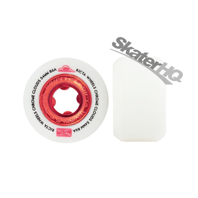 Ricta Chrome Clouds 54mm 86a 4pk - White/Red