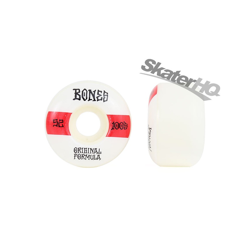 Bones OG 100s V4 Wide 52mm - White/Red