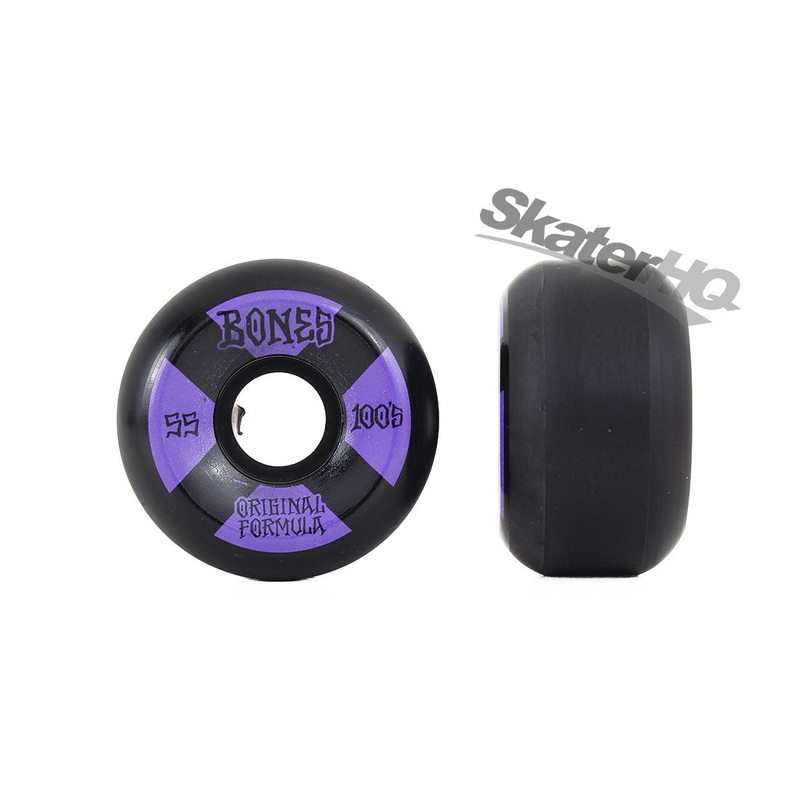 Bones OG 100s V5 Sidecut 55mm - Black/Purple