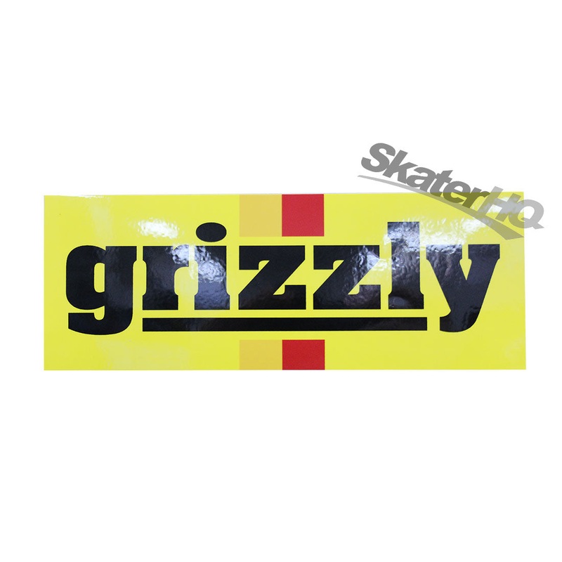 Grizzly Stamp Logo Yellow Stripe Sticker