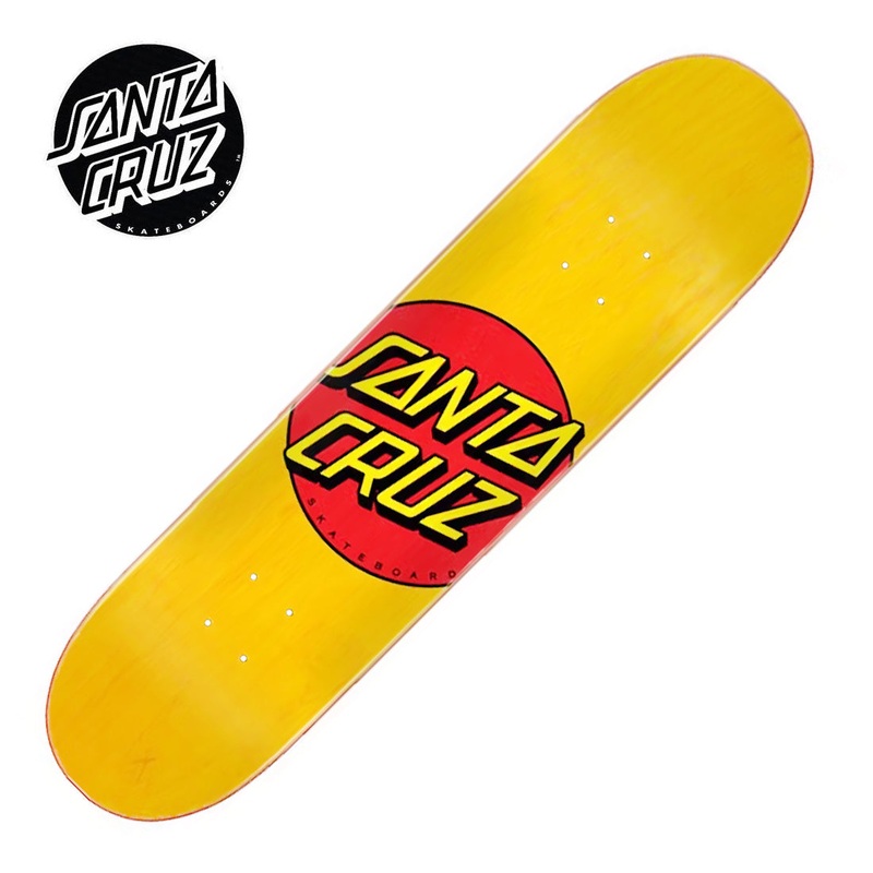 Santa Cruz Classic Dot 7.75 Taper Tip Deck - Yellow