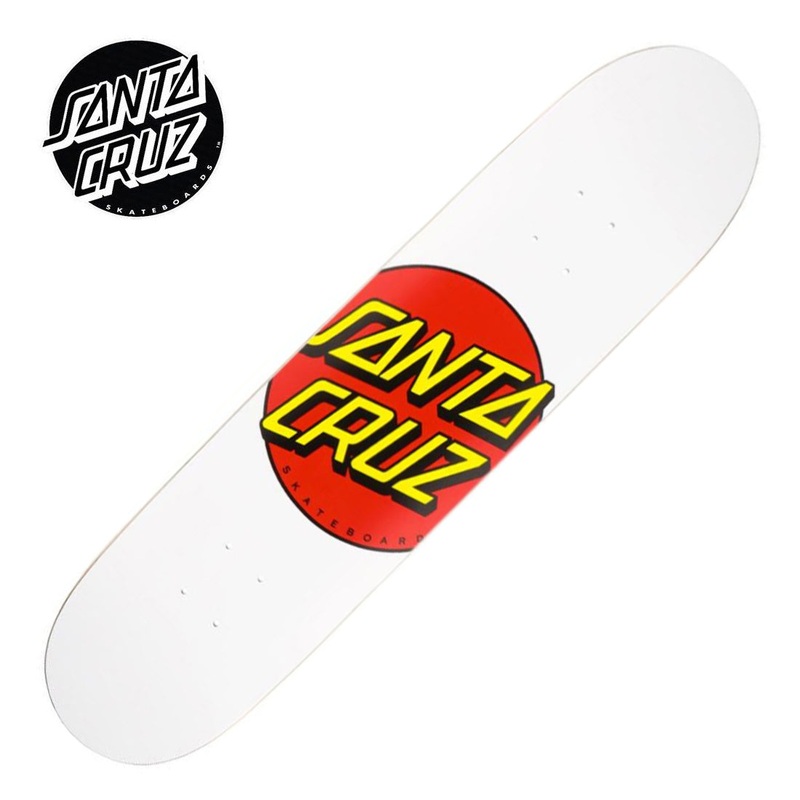 Santa Cruz Classic Dot 8.0 Deck - White (Clearance Blemished)