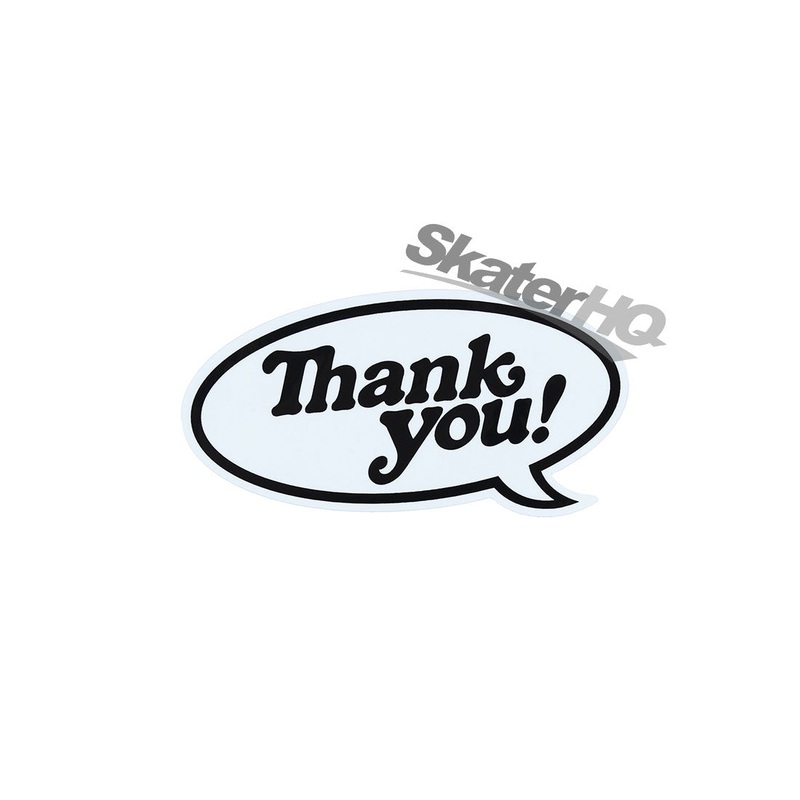 Thank You Bubble Logo Sticker - Black/White