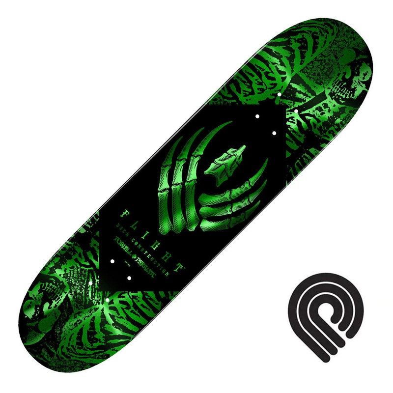Powell Peralta Flight Skeleton 8.5 Deck - Green Foil