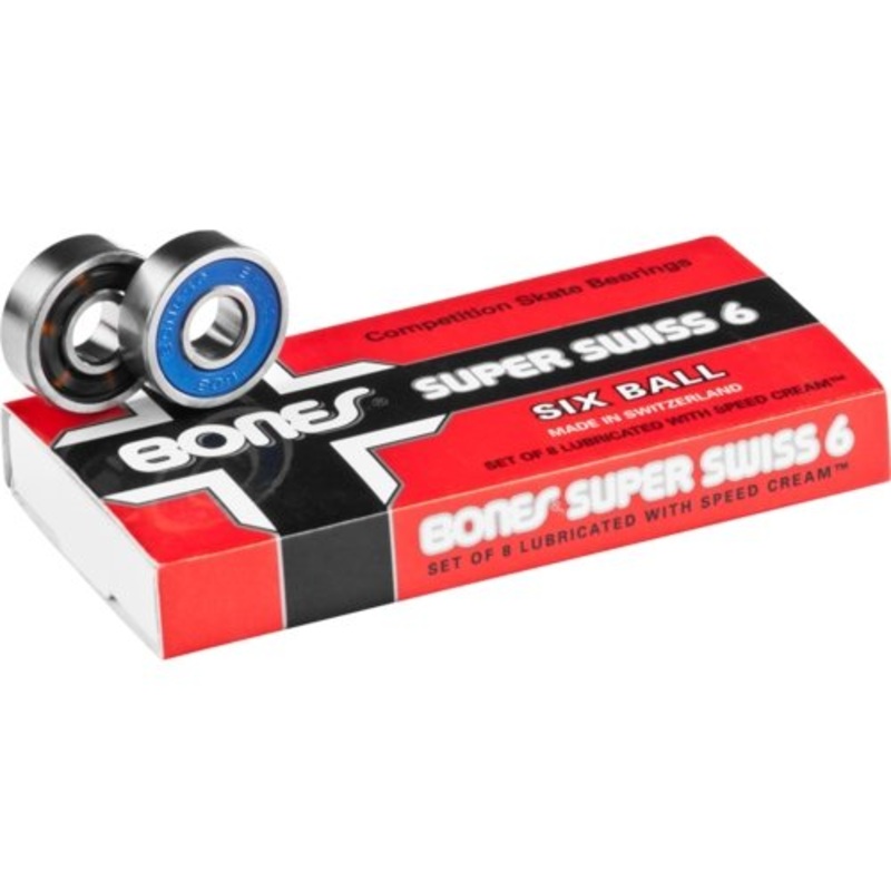 Bones: Swiss 6-Ball Longboard Skateboard Bearings