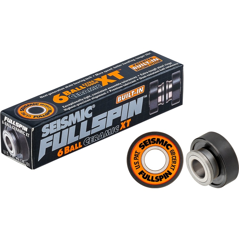 Seismic: Fullspin 6-Ball XT Ceramic Built-in Longboard Skateboard Bearings
