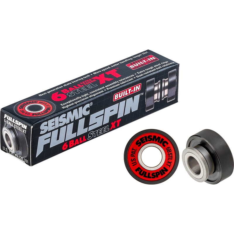 Seismic: Fullspin 6-Ball XT Steel Built-in Longboard Skateboard Bearings