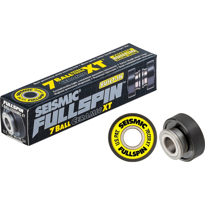 Seismic: Fullspin 7-Ball XT Ceramic Built-in Longboard Skateboard Bearings