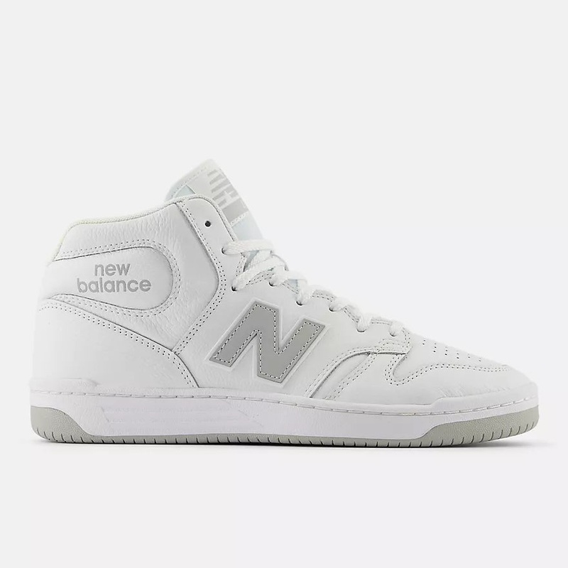 New Balance Numeric 480 High Skate Shoe in White and Grey