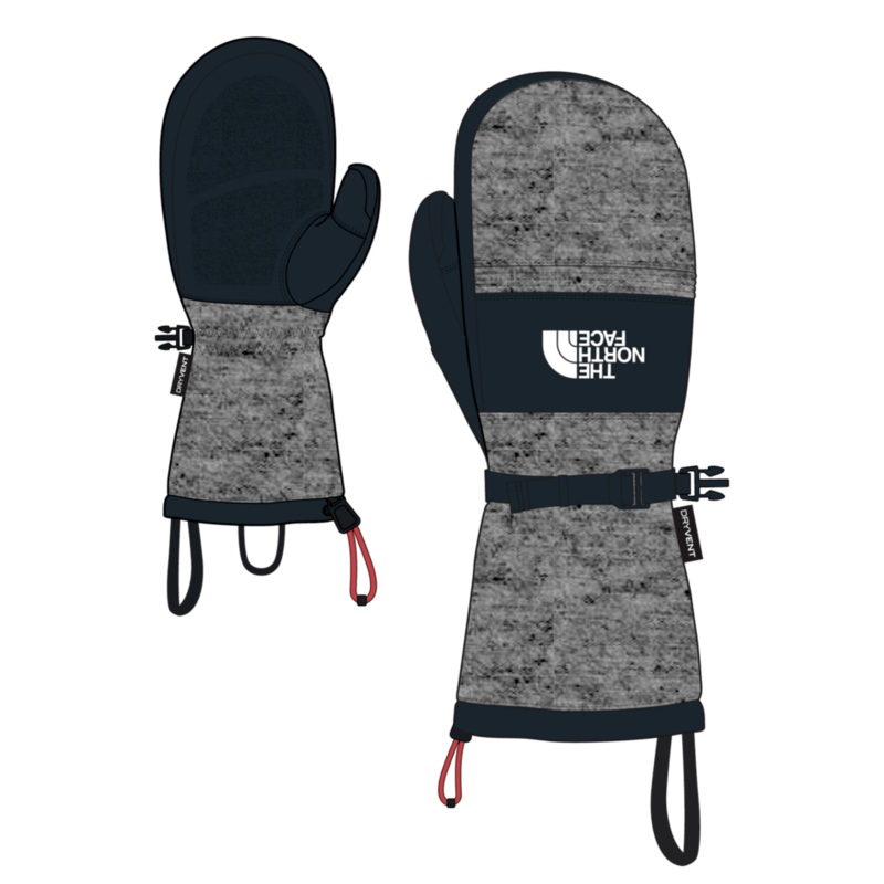 North Face Mens Montana Ski Mitt in Medium Grey Heather