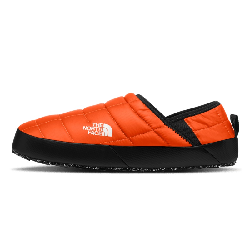 North Face Mens ThermoBall Traction Mule V Slippers in Orange and White