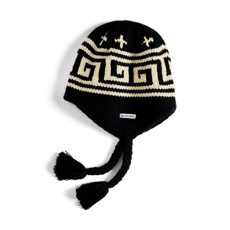 Autumn Niseko Ear Flap Beanie in Black 2025