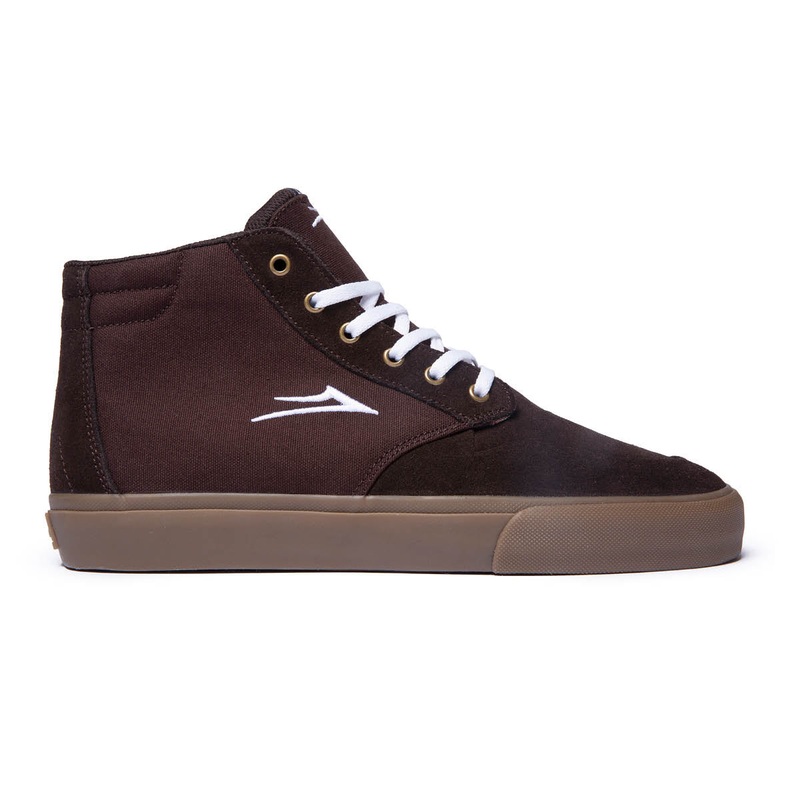 Lakai Riley 3 High Skate Shoe in Chocolate and Gum Suede