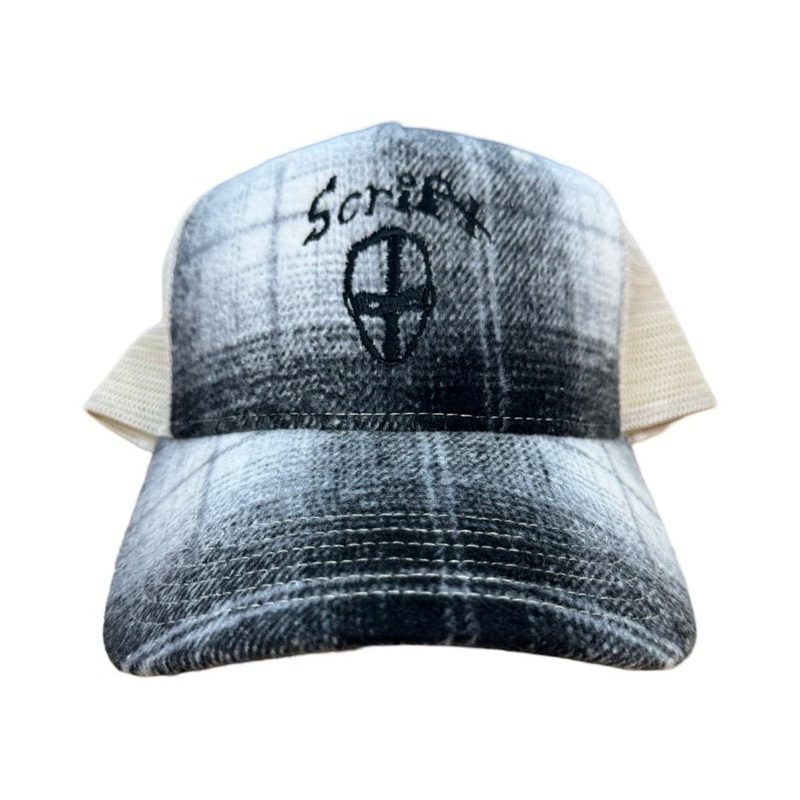Script Plaid Embroidered Hat