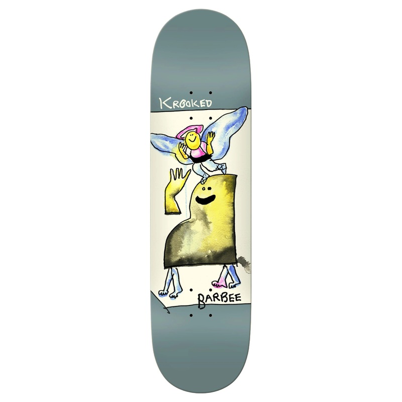 Krooked Barbee Watercolor Angel Skateboard Deck in 8.5
