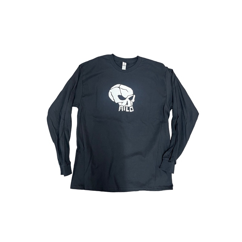 Milosport Big Skull Long Sleeve T Shirt in Black