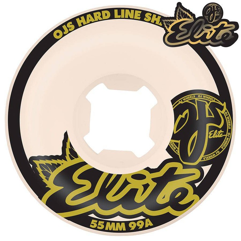 OJ Wheels 55mm Elite White Hardline 99a Skate Wheels