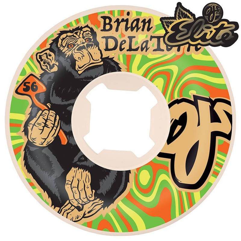 OJ Wheels 56mm Delatorre Trip Elite White Hardline 101a Skate Wheel