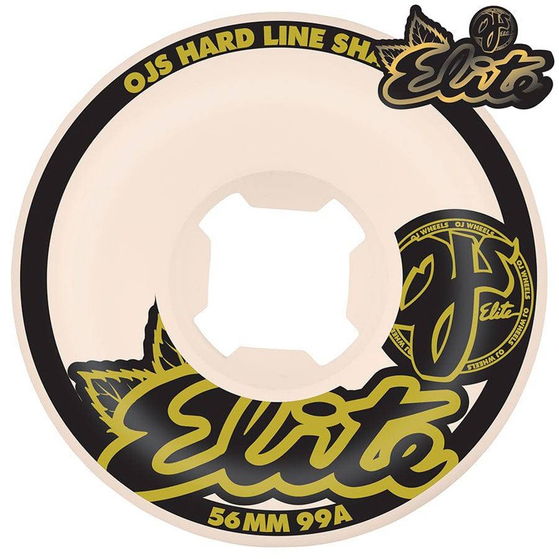 OJ Wheels 56mm Elite White Hardline 99a Skate Wheels