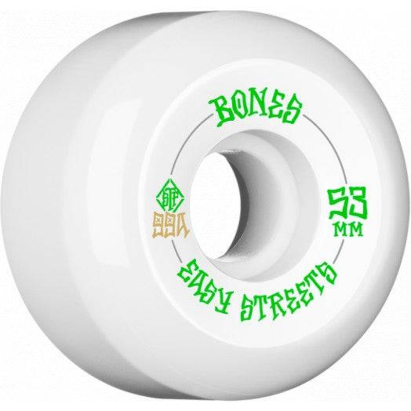 Bones Easy Streets 53mm 99A STF V5 Skate Wheel in White
