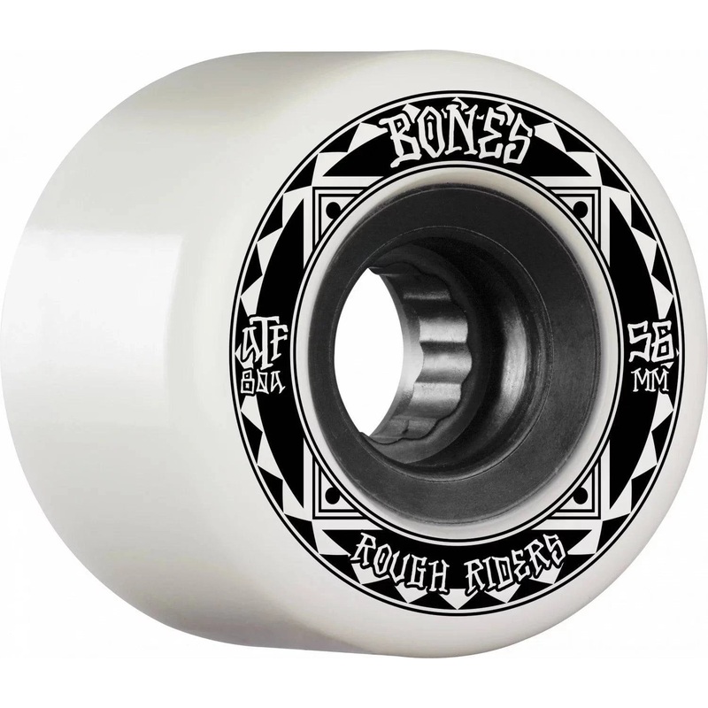 Bones Rough Riders Runners 56mm Skate Wheels in 80a All Terrain Formula White