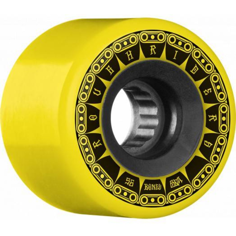 Bones Rough Riders Tank 59mm Skate Wheels in 80a All Terrain Formula Yellow