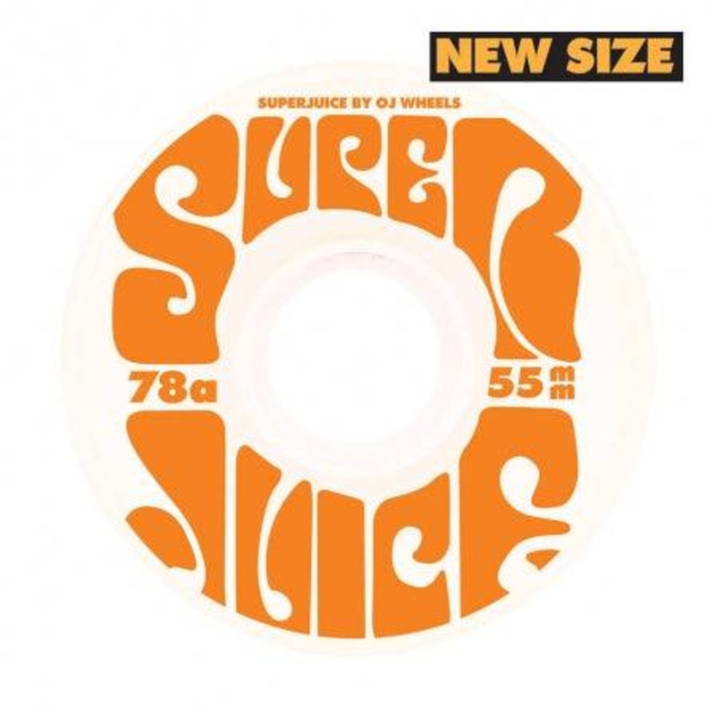 OJ Wheels 55mm Mini Super Juice Skate Wheels in White 78a