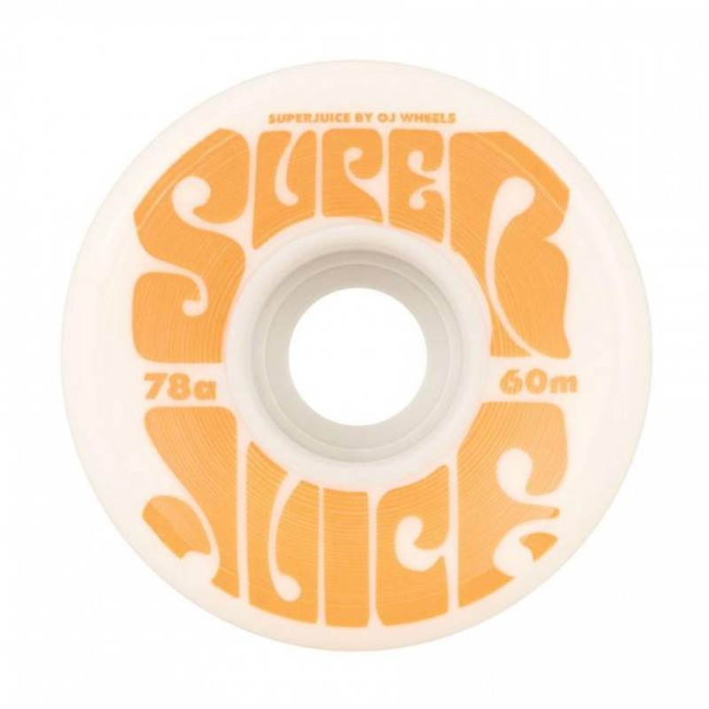 OJ Wheels 60mm Super Juice Skate Wheels in White 78a