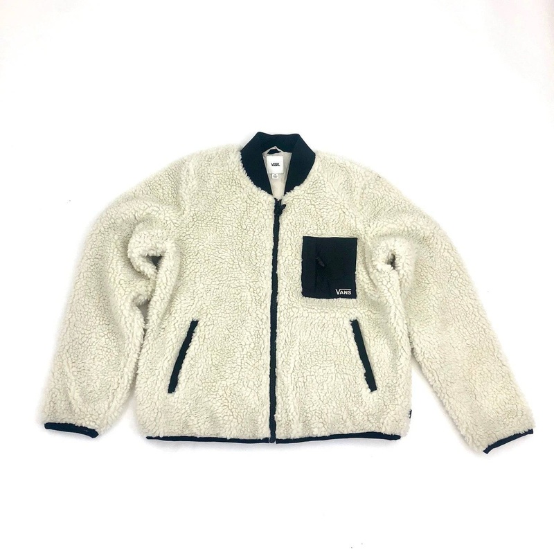 Vans Misty Fog Sherpa Jacket in Bone White