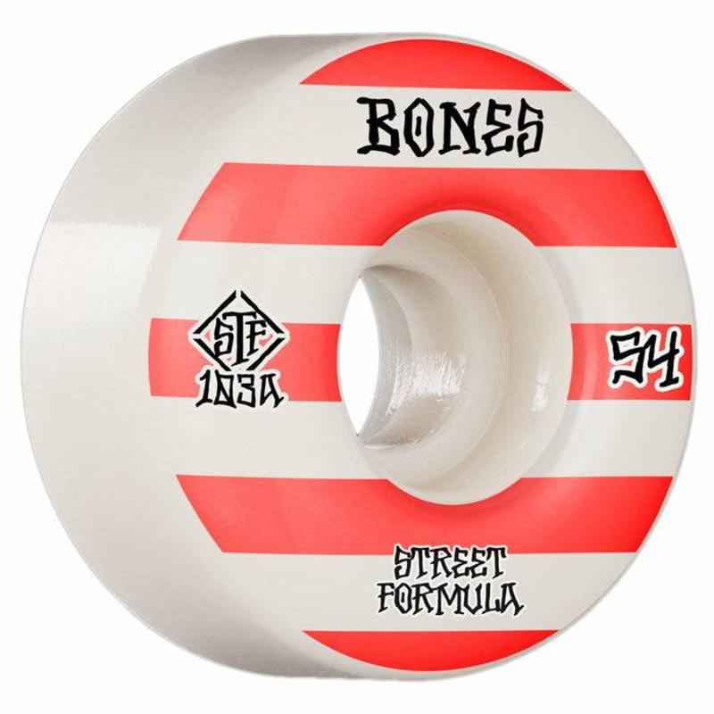 Bones Patterns V4 Wide 54mm Skate Wheels in the Street Tech Formula 103a Durometer
