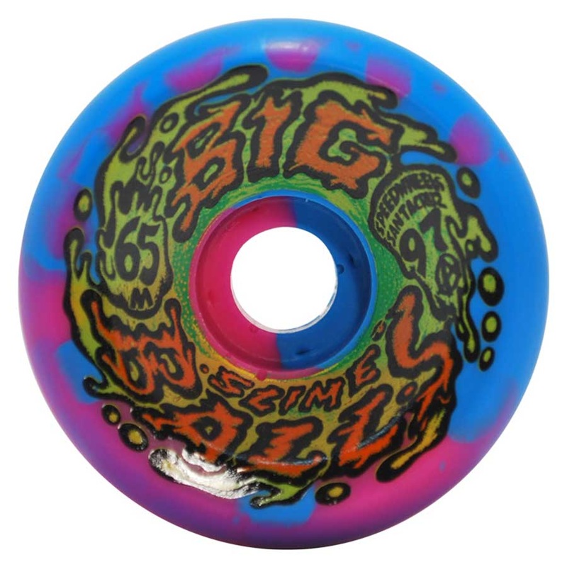 OJ Wheels Big Balls Blue Yellow Swirl Skate Wheel in 65mm 97a Slime Balls